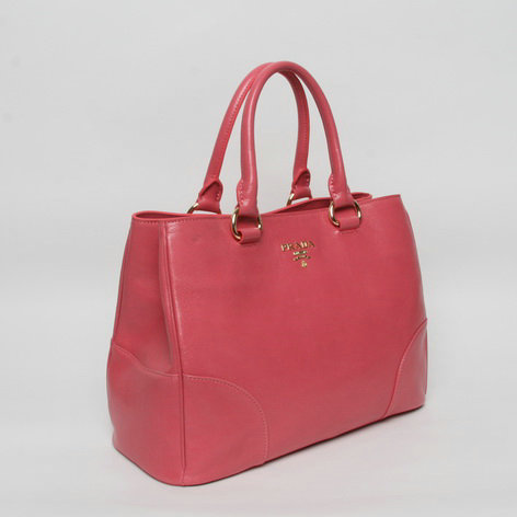 2014 Prada bright calfskin leather tote bag BN2533 pink - Click Image to Close
